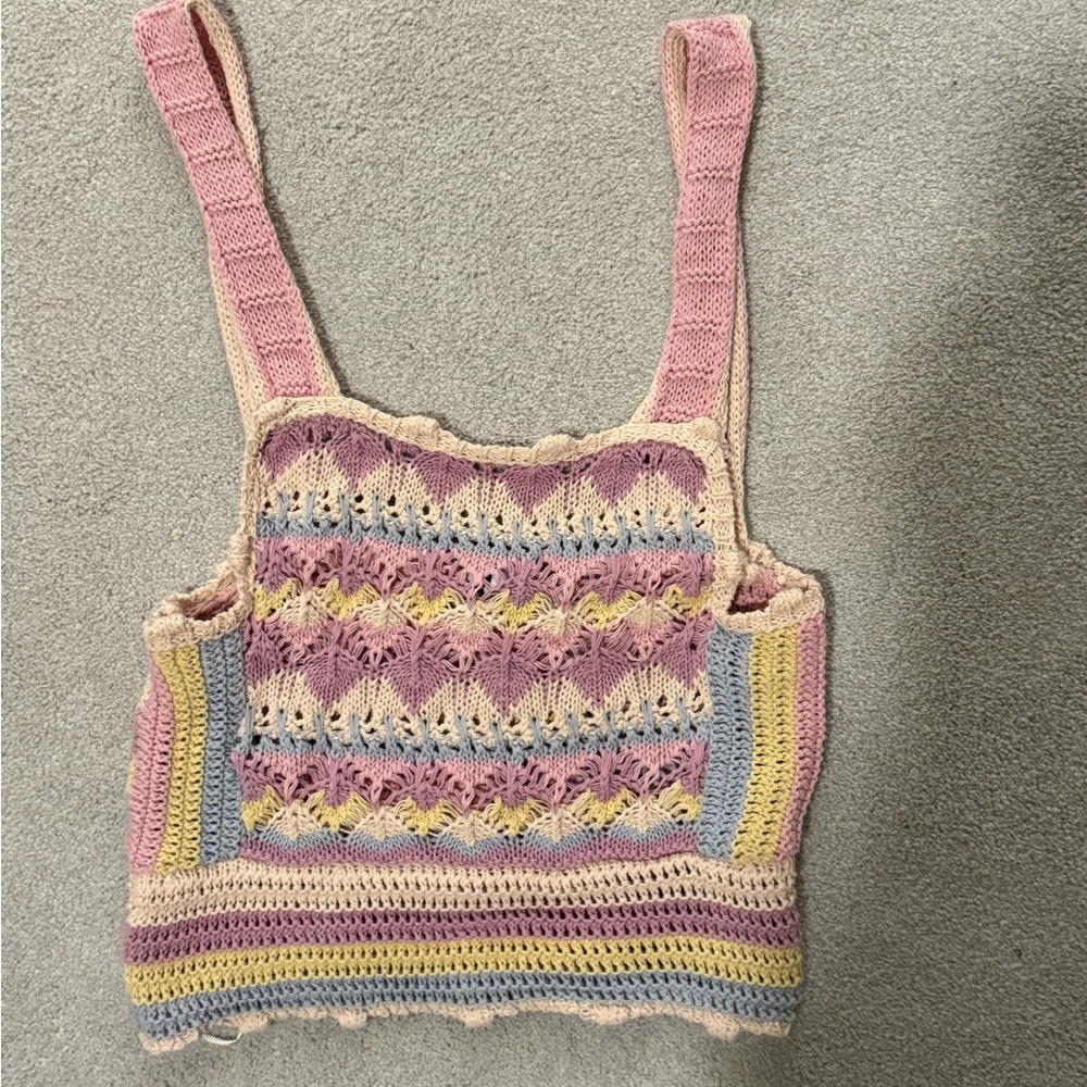 Zara Pastel Striped Knit Top